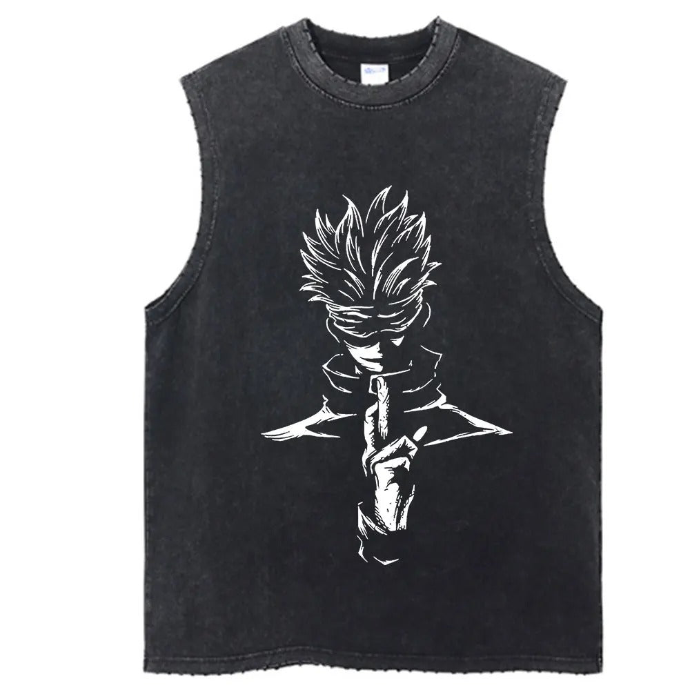 SATORU ANIME GYM VINTAGE TANK TOP