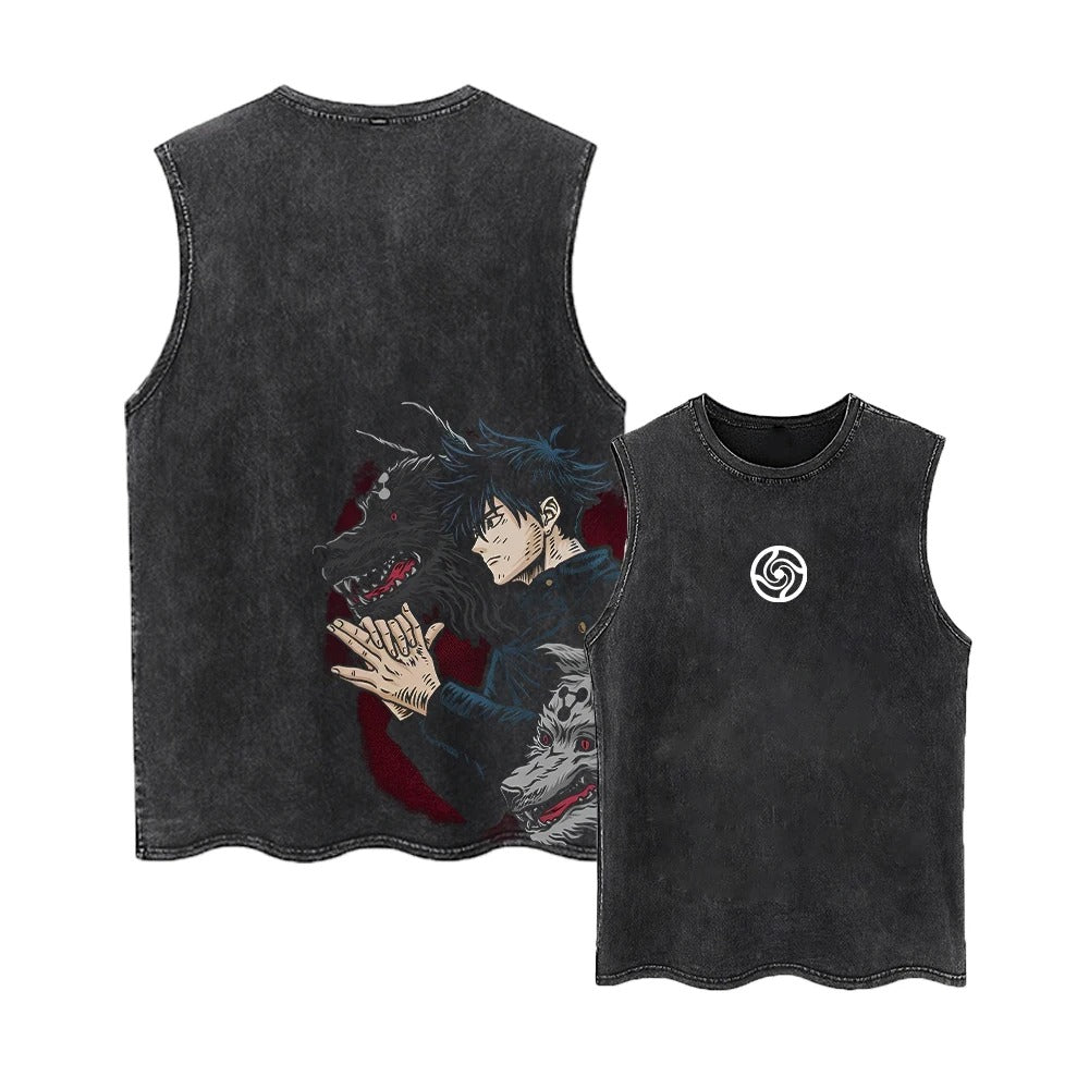 MEGUMI VINTAGE JUJUTSU KAISEN GYM TANK TOP